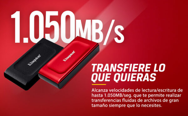 UNIDAD SSD EXTERNO KINGSTON 1TB (SXS1000R/1000G) XS1000, 3.2 TIPO C,ROJO - Image 8