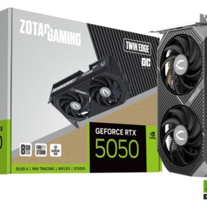 TARJETA DE VIDEO ZOTAC (ZT-B50500H-10M) RTX 5050 TWIN EDGE OC 8GB GDDR6,2602 MHZ,PCIE 5,HDMI,3*DP,2*FAN