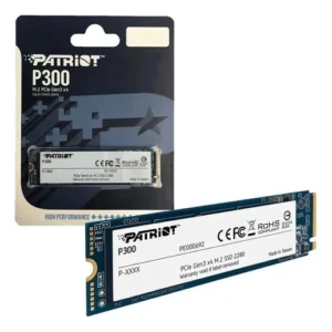 UNIDAD SSD M.2 PATRIOT 256GB (P300P256GM28) P300, PCIE 3.0, NVME, 2280 Velocidad de lectura: 1700 MB/s Velocidad de escritura: 1100 MB/s