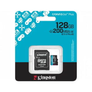 MEMORIA MICROSD SDXC KINGSTON 128GB (SDCG4/128GB) CANVAS GO PLUS GEN4,UHS-I,3U,V3,A2 CL10,C/ADAPTADOR