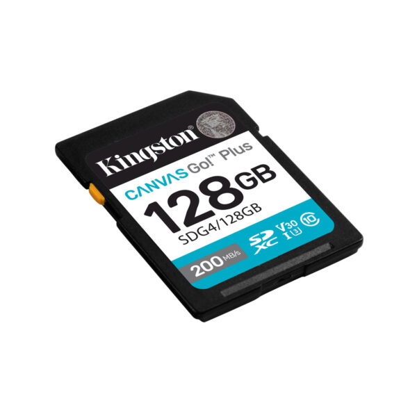 Tarjeta de memoria SD Canvas Go! Plus SDXC KINGSTON 128GB (SDG4/128GB) CANVAS GO PLUS, UHS-I, CLASE10 Hasta 200/100MB/seg Lectura/Escritura - Image 2