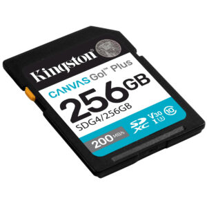 Tarjeta de memoria SD Canvas Go! Plus SDXC KINGSTON 256GB (SDG4/256GB) CANVAS GO PLUS, UHS-I, CLASE10 Hasta 200/160MB/seg Lectura/Escritura