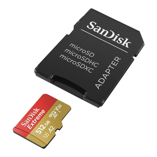 MEMORIA MICROSD SDXC SANDISK 512GB (SDSQXAV-512G-GN6MA) EXTREME, UHS-I, V30, U3, A2, C/ADAPTADOR Rendimiento de lectura secuencial hasta 190MB/s Rendimiento de escritura secuencial hasta 130MB/s Perfecta para capturar videos 4K UHD - Image 2
