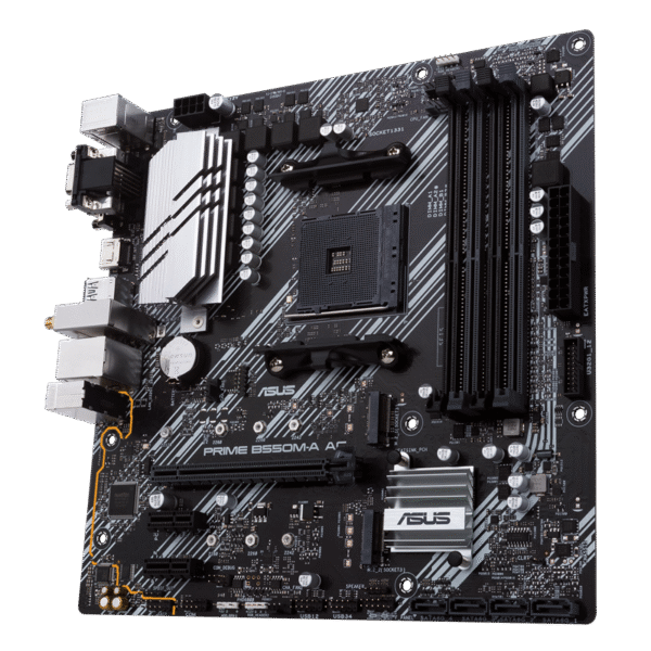 MOTHERBOARD ASUS (PRIME B550M-A AC) AMD AM4 mATX con PCIe 4.0, dual M.2, WiFi, HDMI, D-Sub, DVI, SATA 6 Gbps, puertos USB 3.2 Gen 2 e iluminación Aura Sync RGB - Image 7