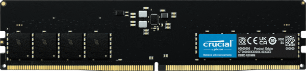 MEMORIA DIMM DDR5 CRUCIAL (CT16G56C46U5) 16GB 5600MHZ, CL46 voltaje 1.1V/(5V ext) Unbuffered 46-45-45