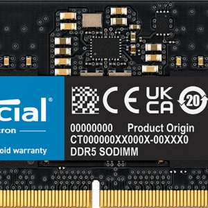 MEMORIA SODIMM DDR5 CRUCIAL (CT8G56C46S5) 8GB 5600MHZ, CL46 1.1V/(5V ext) Unbuffered