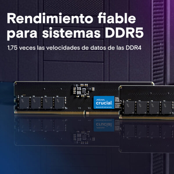MEMORIA DIMM DDR5 CRUCIAL (CT16G56C46U5) 16GB 5600MHZ, CL46 voltaje 1.1V/(5V ext) Unbuffered 46-45-45 - Image 6