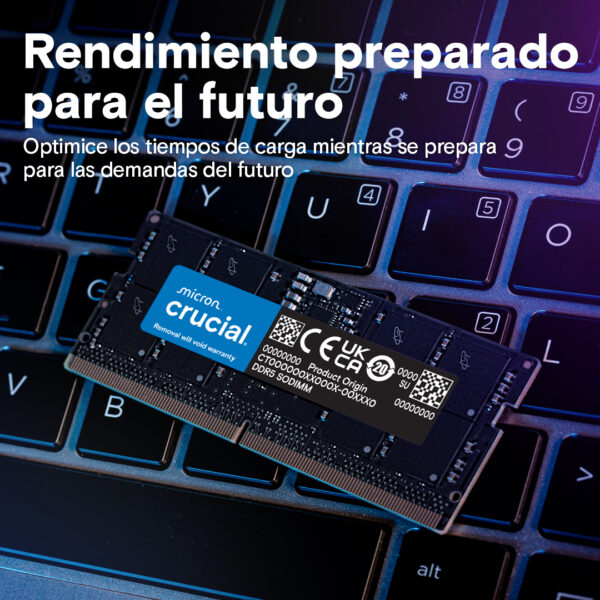 MEMORIA SODIMM DDR5 CRUCIAL (CT8G56C46S5) 8GB 5600MHZ, CL46 1.1V/(5V ext) Unbuffered - Image 3