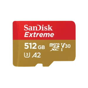 MEMORIA MICROSD SDXC SANDISK 512GB (SDSQXAV-512G-GN6MA) EXTREME, UHS-I, V30, U3, A2, C/ADAPTADOR Rendimiento de lectura secuencial hasta 190MB/s Rendimiento de escritura secuencial hasta 130MB/s Perfecta para capturar videos 4K UHD